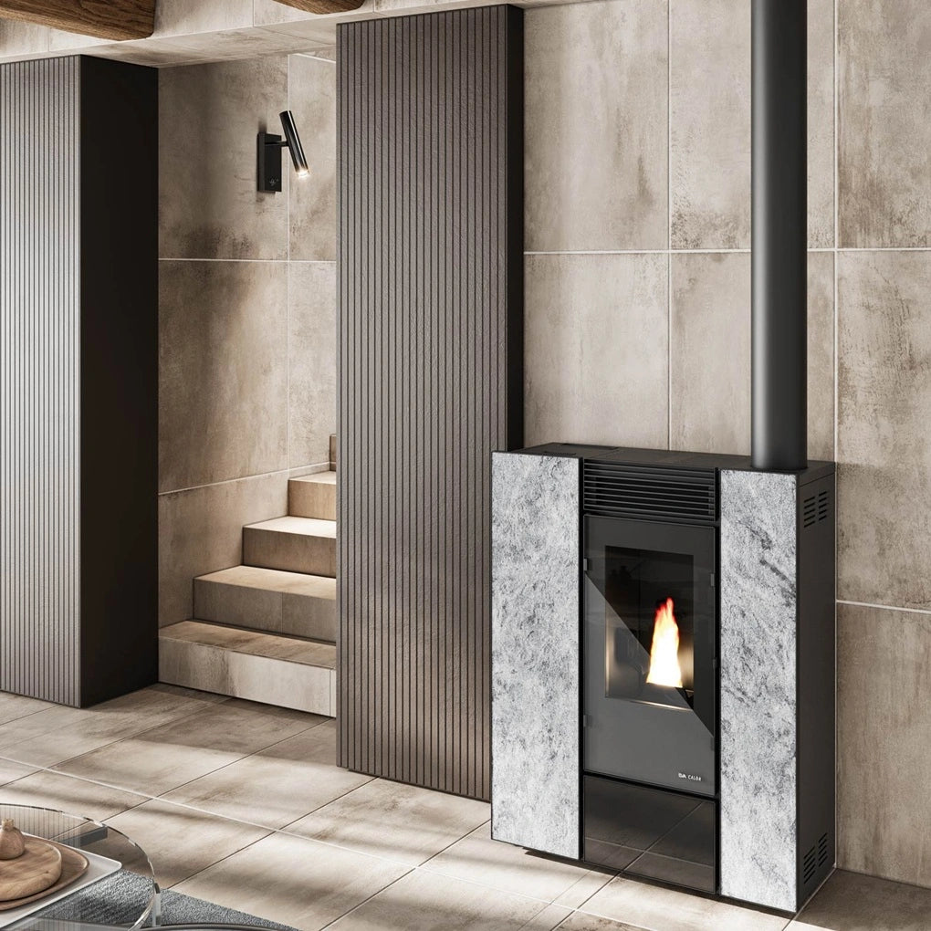 SOBA PELETI 4.4-11 KW - RACHELE SLIM Piatra - 2 Ventilatoare