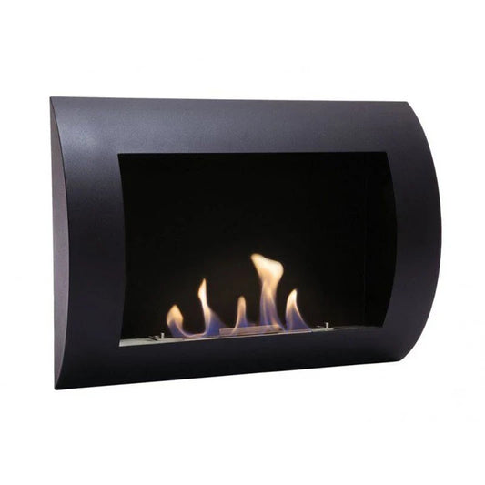 Șemineu pe Bioetanol ScandiFlames Ocean - Negru Lucios, Design Modern Curvat