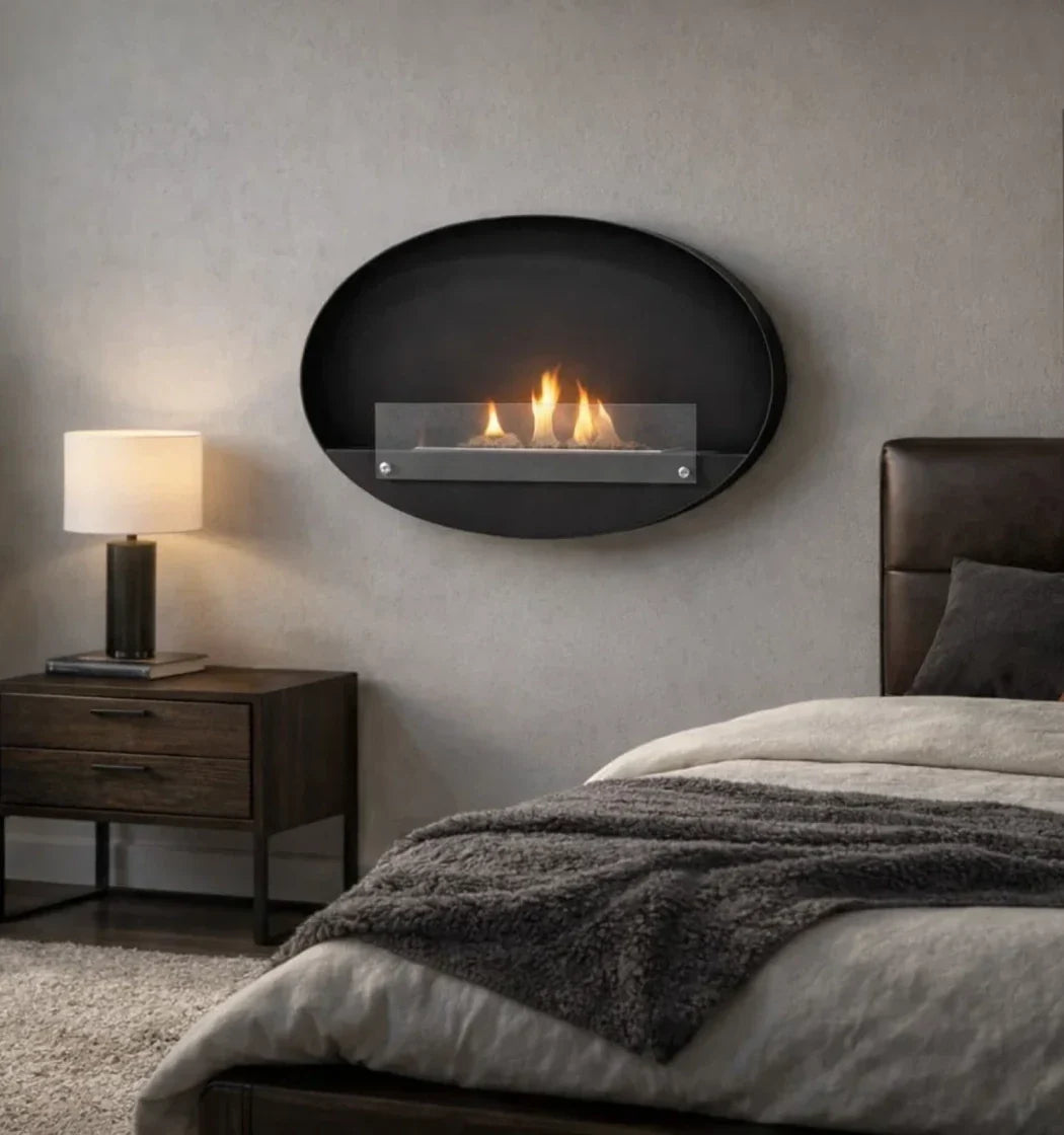 Maryland - Șemineu Oval de Perete Subțire, Eleganta Scandinavă