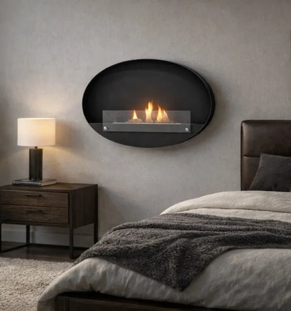 Maryland - Șemineu Oval de Perete Subțire, Eleganta Scandinavă