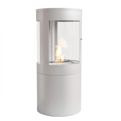 Șemineu Ecologic din Lemn Alb - Vizualizare Flacără 360°