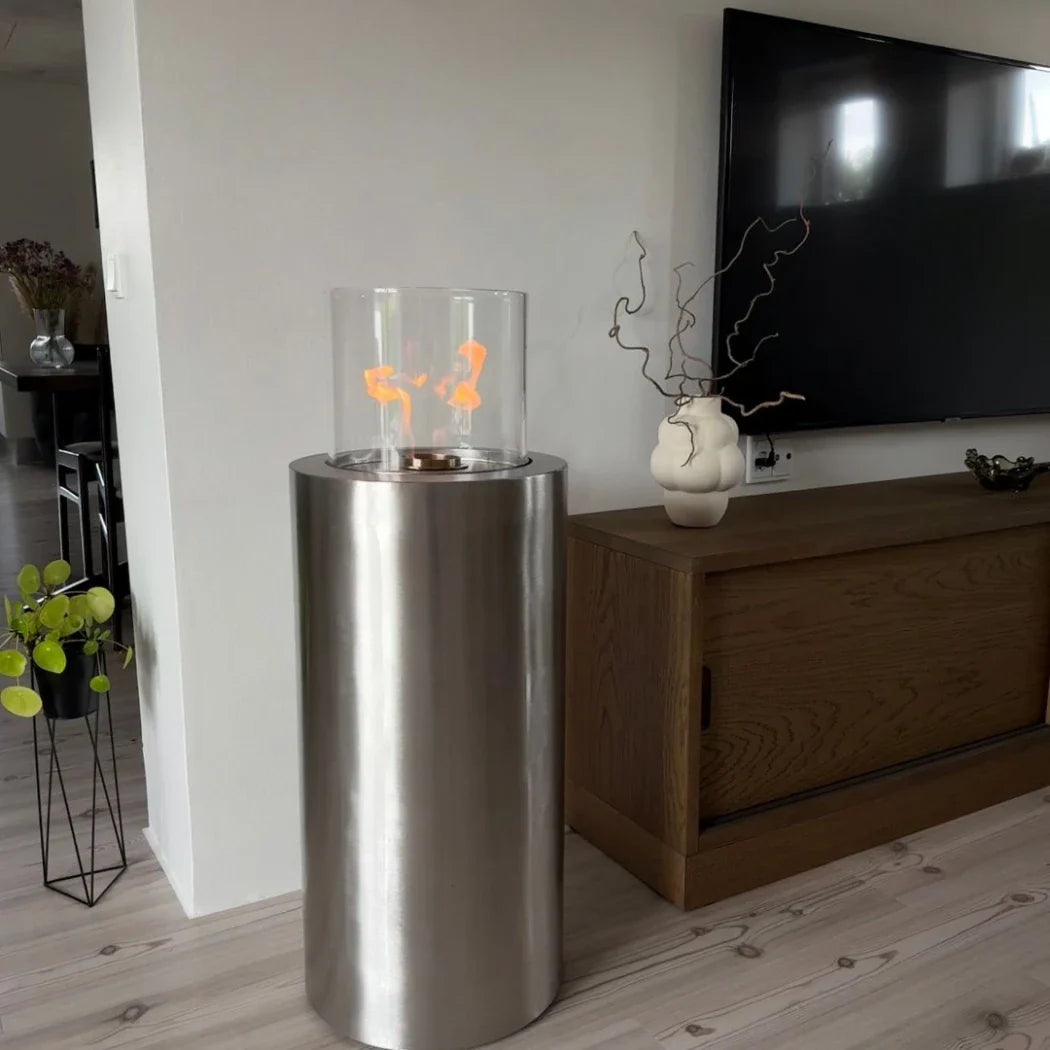 Șemineu Dualis - Oțel Periat, Versatil pentru Interior și Exterior