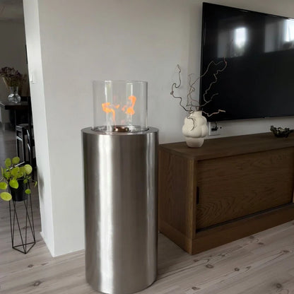 Șemineu Dualis - Oțel Periat, Versatil pentru Interior și Exterior