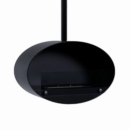 Halifax Negru - Șemineu Bioetanol Oval Suspendat, 60 cm