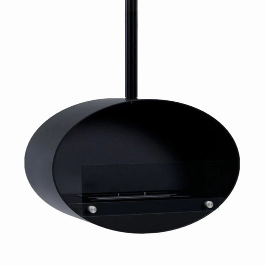 Halifax Negru - Șemineu Bioetanol Oval Suspendat, 60 cm