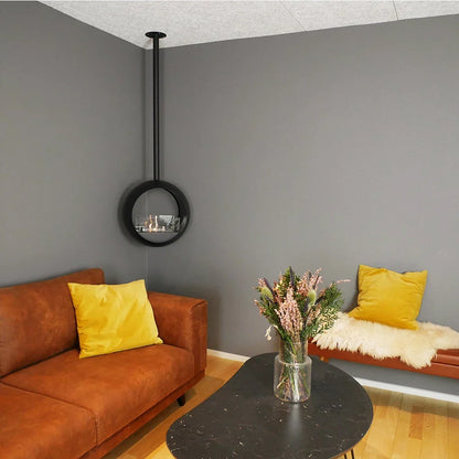 Șemineu Modern Suspendat Edmonton cu Bioetanol, Vizibil pe Două Fețe