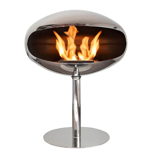 Șemineu Cocoon Pedestal din Oțel Lustruit - Elegant și Eficient Energetic