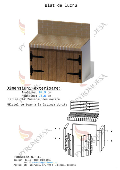 Blat de lucru (pret/m) - Pyromoesa