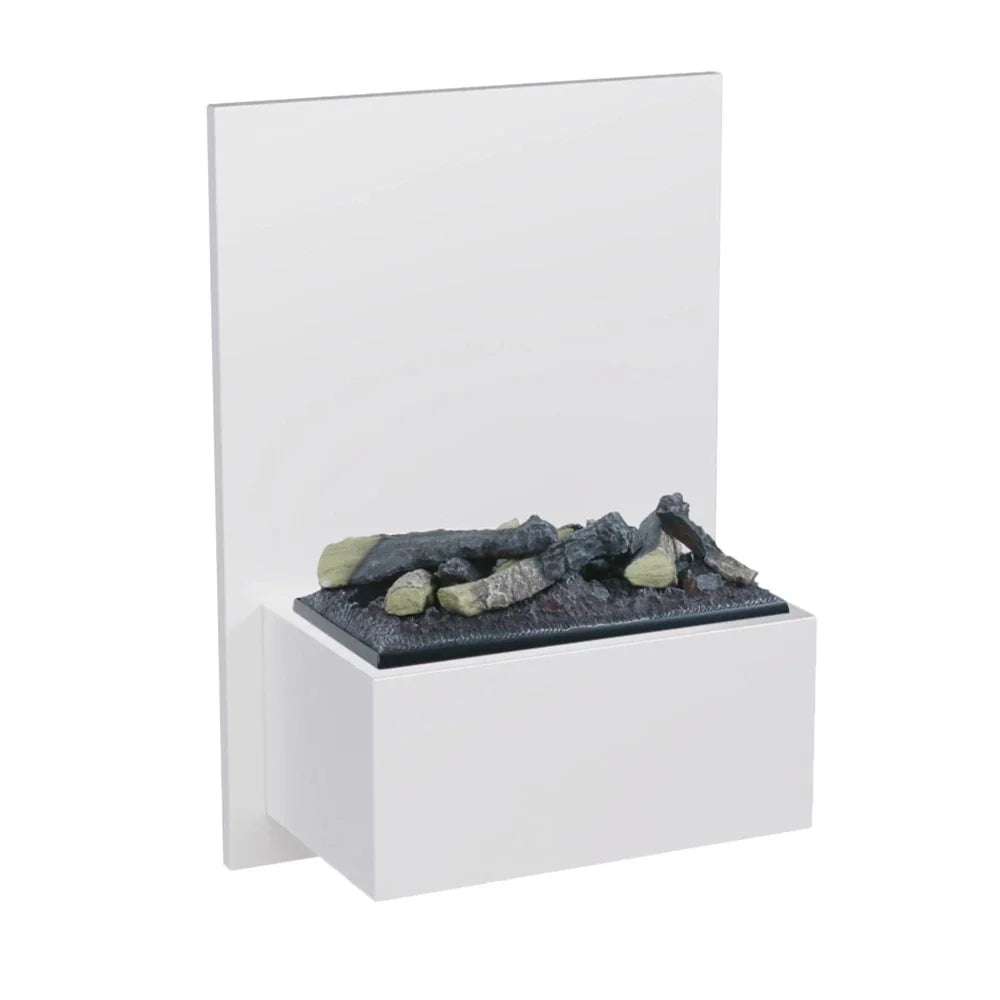 Șemineu Electric ScandiFlames Brekke Montat pe Perete, Alb - Flacără Realistă cu Vapori de Apă