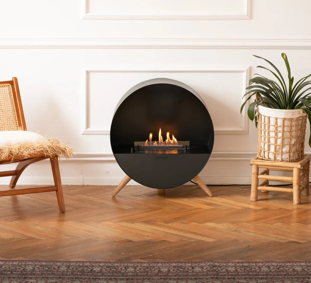 Șemineu Autoportant cu Bioetanol Planika Bubble Floor - Tehnologie BEV, Control de la Distanță