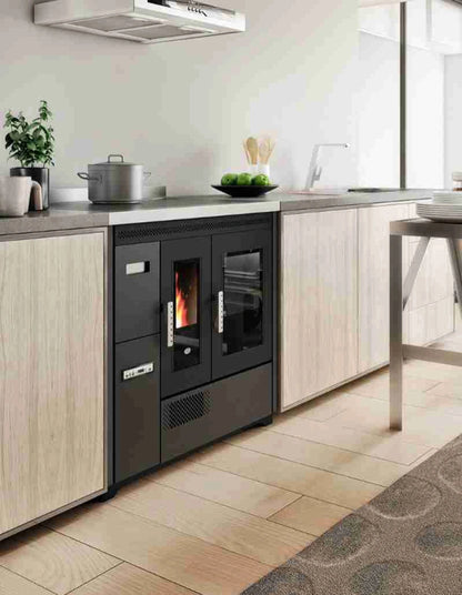 SOBA  DE GATIT PE PELETI ENRICA 9.3KW - IVORY