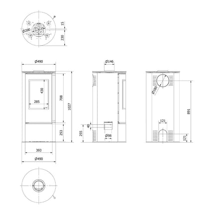 Soba otel SKADI - 5.5kW samota alba