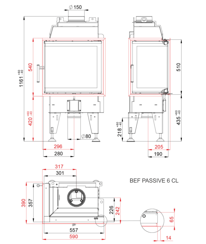 Focar semineu Bef Passive 6 CL