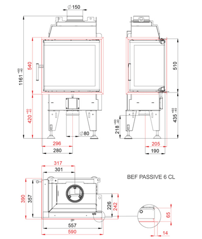 Focar semineu Bef Passive 6 CL