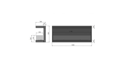 Șemineu cu bioetanol Infire Inside C1200 Vers.3 Rezervor 3 l