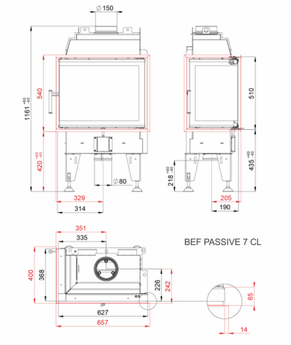 Focar semineu Bef Passive 7 CL