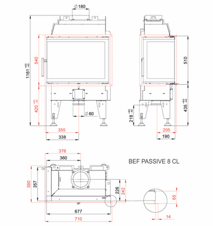 Focar semineu Bef Passive 8 CL