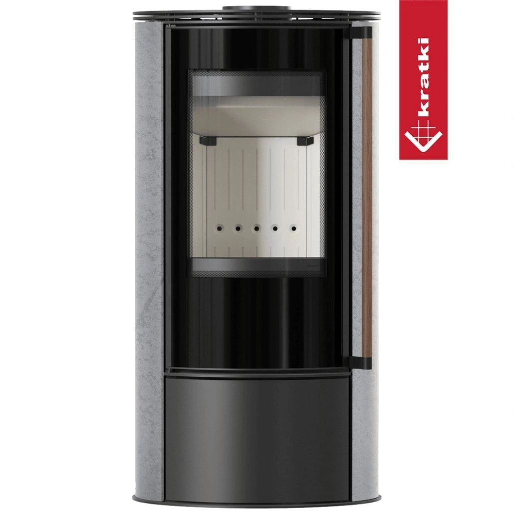 Soba Erik 5.5kW Grey Satin - maner lemn