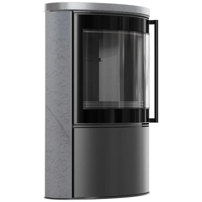 Soba Bjorn 7kW ceramica Gray Satin cu capac ceramic - samota neagra
