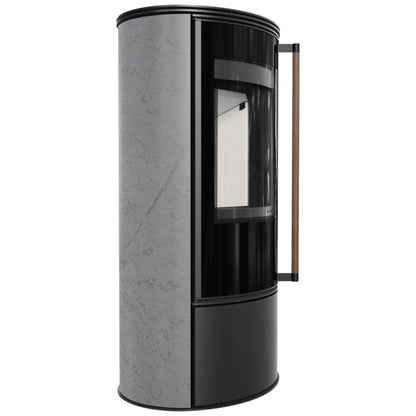 Soba Erik 5.5kW Grey Satin - maner lemn
