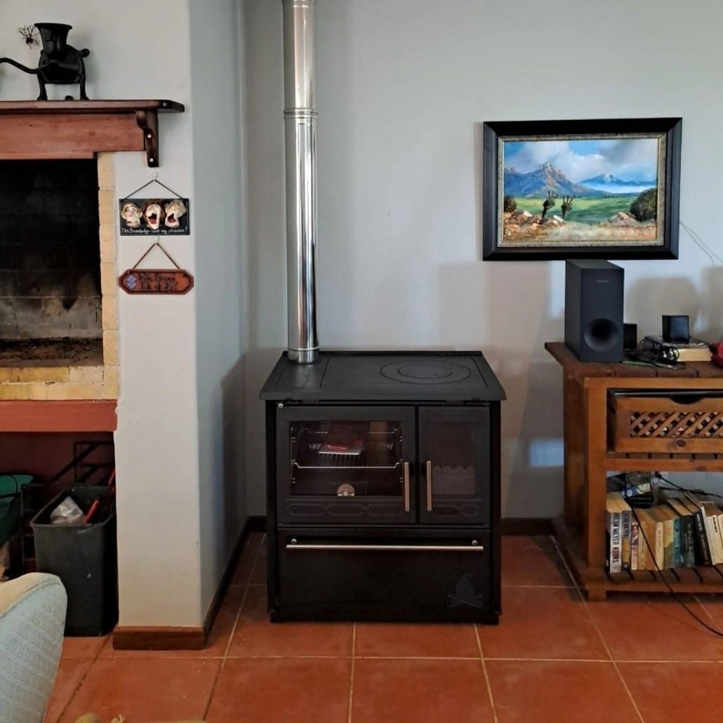 Soba de gatit P85 Negru cu plita si cuptor - 8kW - racord stanga