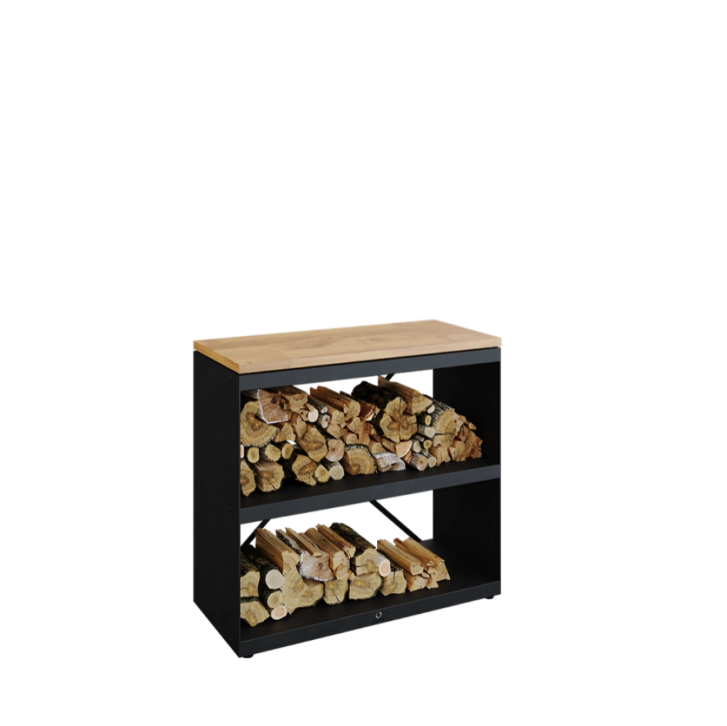Stocator lemne OFYR negru cu blat de lucru
