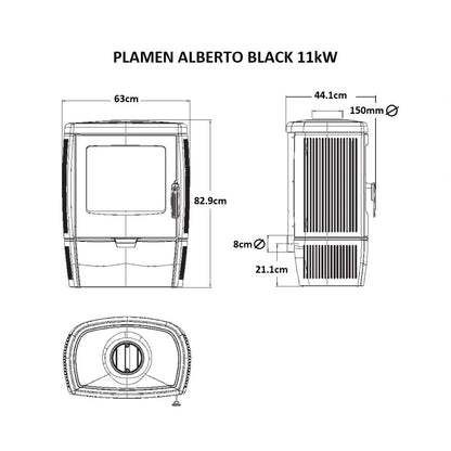 Sobă de fontă ALBERTO - 8.6kW