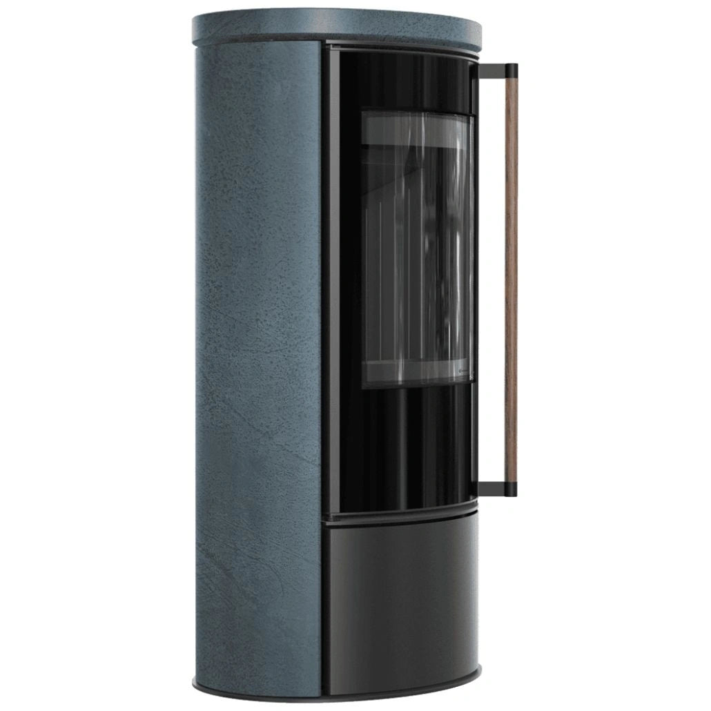 Soba Erik 5.5kW ceramica Serpentino - maner lemn - samota neagra