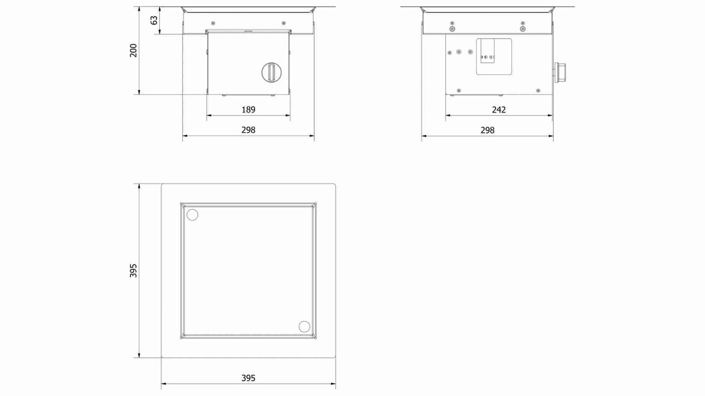 Arzator gaz incastrabil AQF 01 - 39X39cm