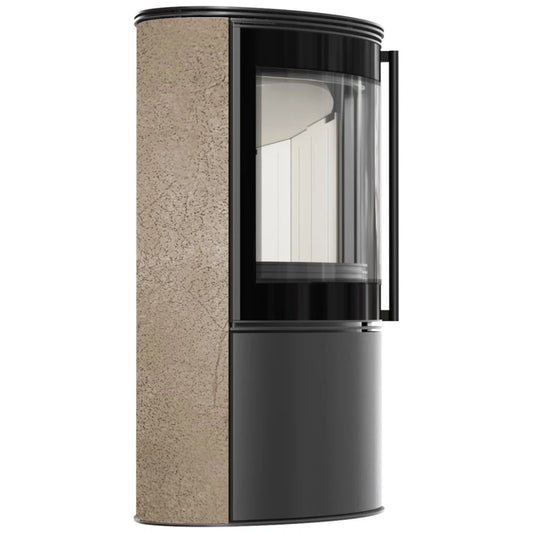 Sobă Bjorn 7kW ceramică Gold Satin cu capac oțel