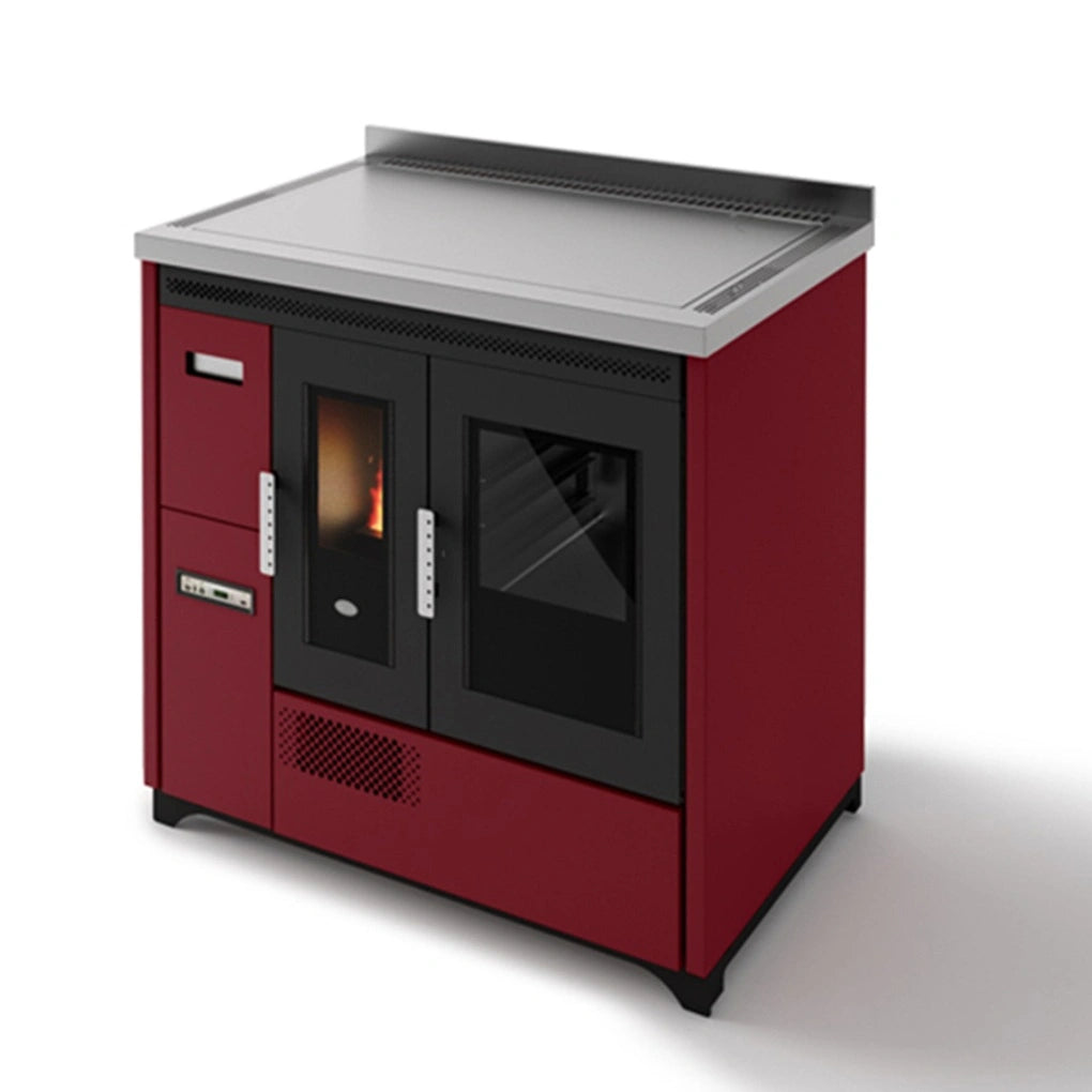 SOBA PE PELETI ENRICA 3.4-9.3 KW - ROSU