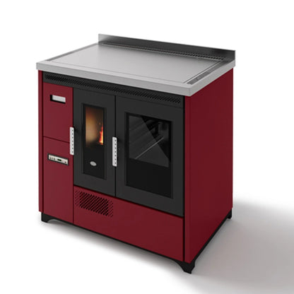 SOBA PE PELETI ENRICA 3.4-9.3 KW - ROSU