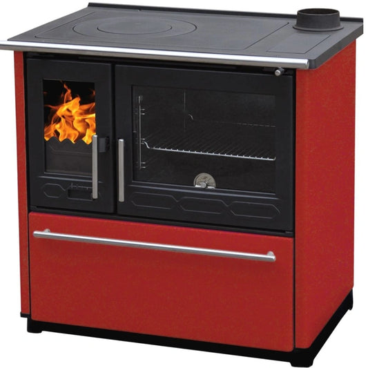 Soba de gatit P85 Rosu cu plita si cuptor - 8kW - racord dreapta