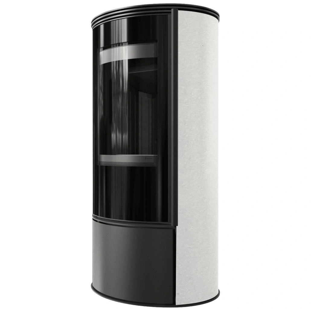 Soba Erik 5.5kW White Satin - samota neagra