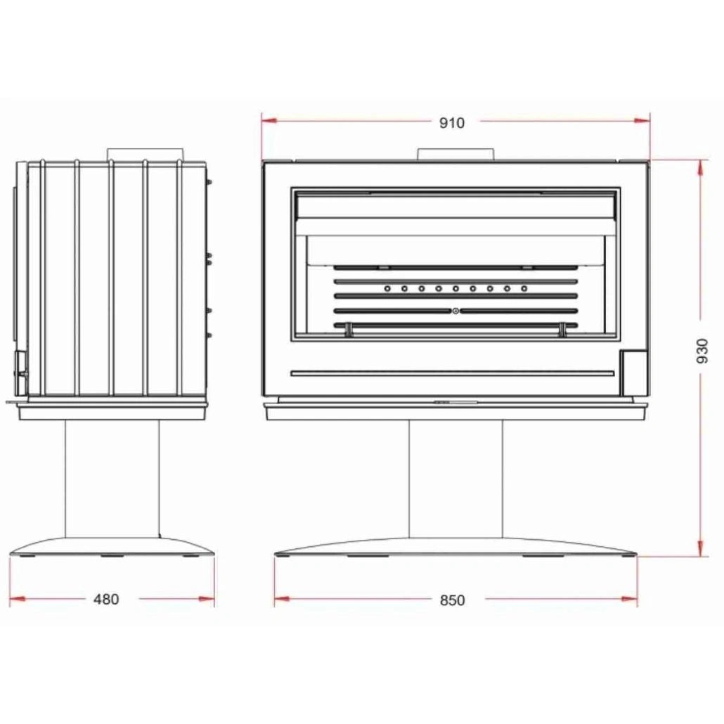 Soba fonta Elton 12-18kW, 210 kg, latime 91 cm
