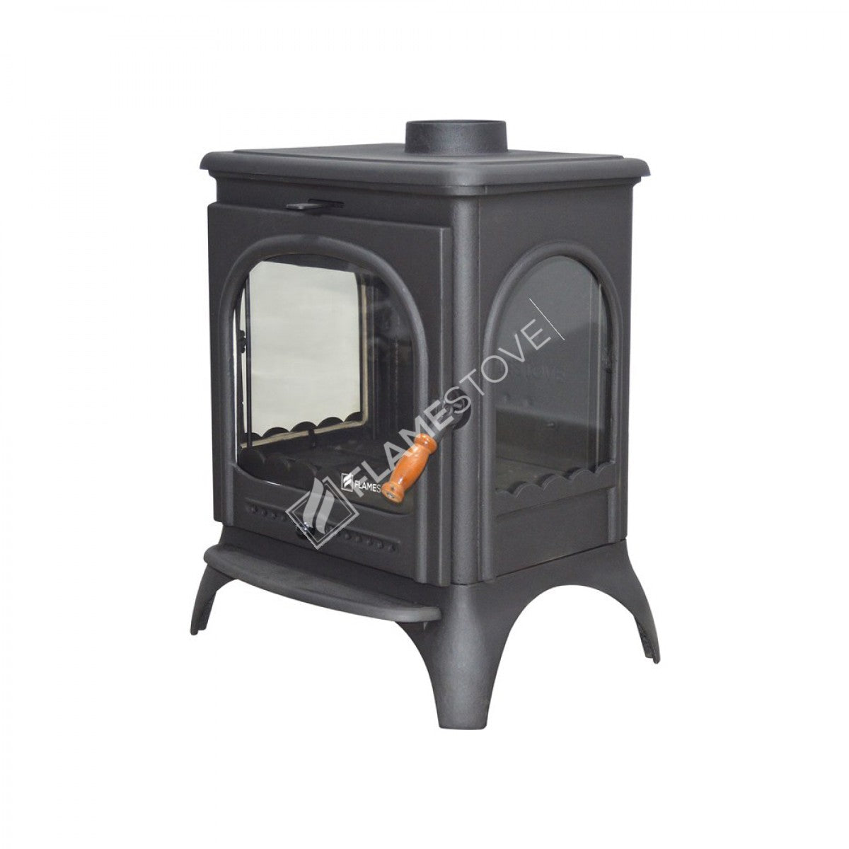 Sobă de Lux cu Lemne și Cărbuni FS-022 Modena - Eficiență 8 kW cu Sticlă Schott Robax și Design cu 3 Panouri