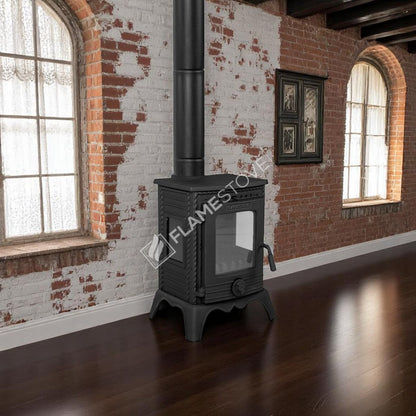 Șemineu FS-052 Minor Lux: Eficiență Clasa A, Sticlă Dublă Panoramica, Ideal pentru 50 m², Lemn și Cărbune