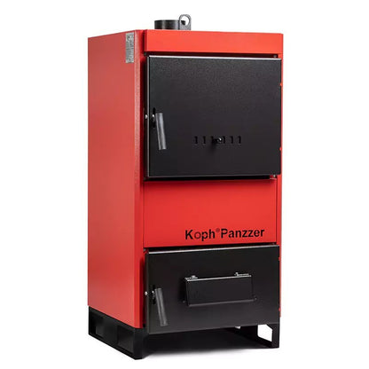 Centrală/Cazan pe lemn/cărbuni KOPH Panzzer 52 kW/60 kW cu regulator de tiraj inclus, Ø 160 mm, volum manta apă 100 litri