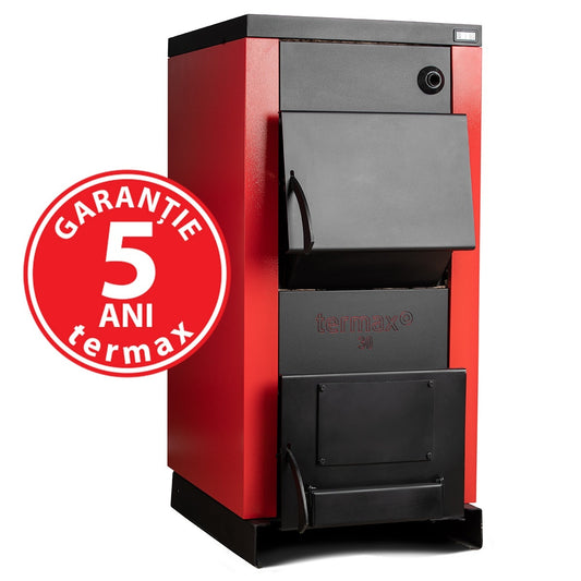 Centrală/Cazan pe lemn Termax 30 kW, cu ardere standard, volum manta apă 90 litri
