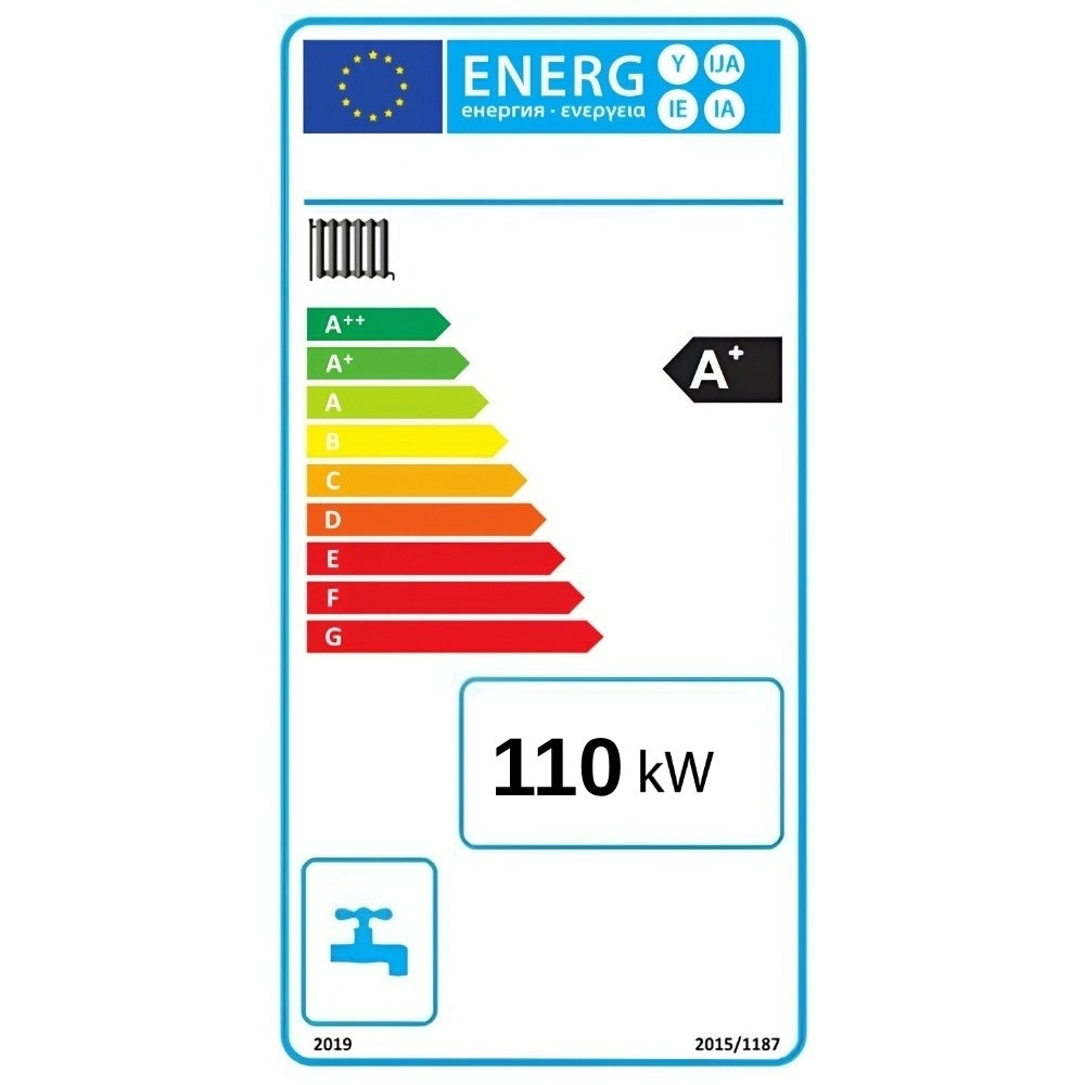 Centrală/Cazan pe lemn Termax cu ardere normală, putere 110 kW, volum manta apă 210 litri cu ventilator