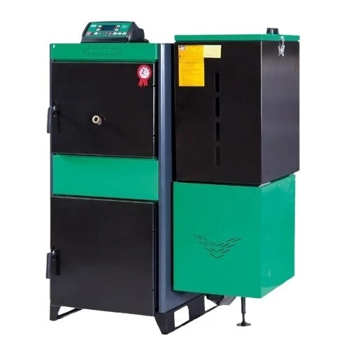 Centrala mixta lemn/pelet Termax 60 kW, 400 mp, volum manta apa 150 litri, diametru cos fum Ø180 mm