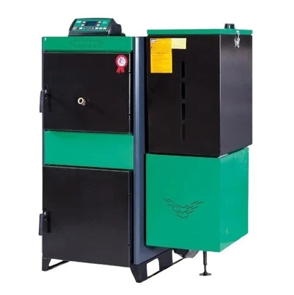 Centrala mixta lemn/pelet Termax 60 kW, 400 mp, volum manta apa 150 litri, diametru cos fum Ø180 mm