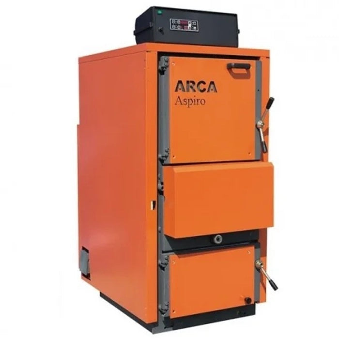 Centrala pe lemne cu gazeificare Arca Aspiro 52R otel, 49 kW, Ø cos fum 180 mm