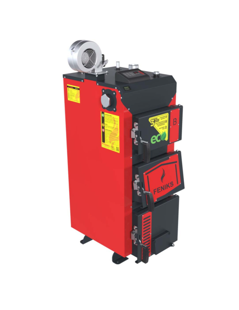 Feniks B 40 kW - centrală pe lemne cu ventilator și automatizare
