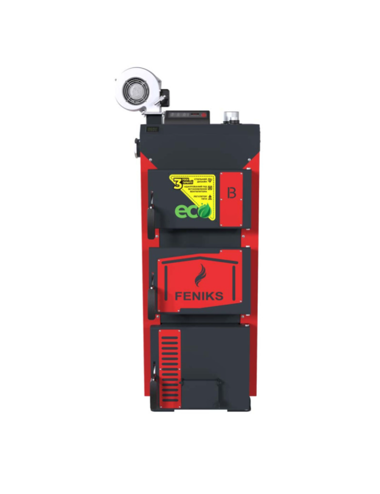 Feniks B 40 kW - centrală pe lemne cu ventilator și automatizare