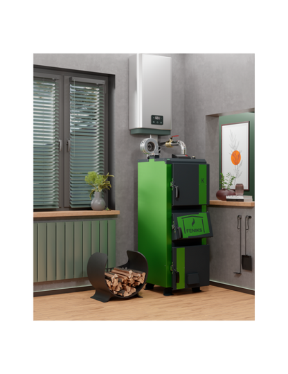 Feniks Premium 12 kW - centrală termică pe lemne, cărbune, bricheți
