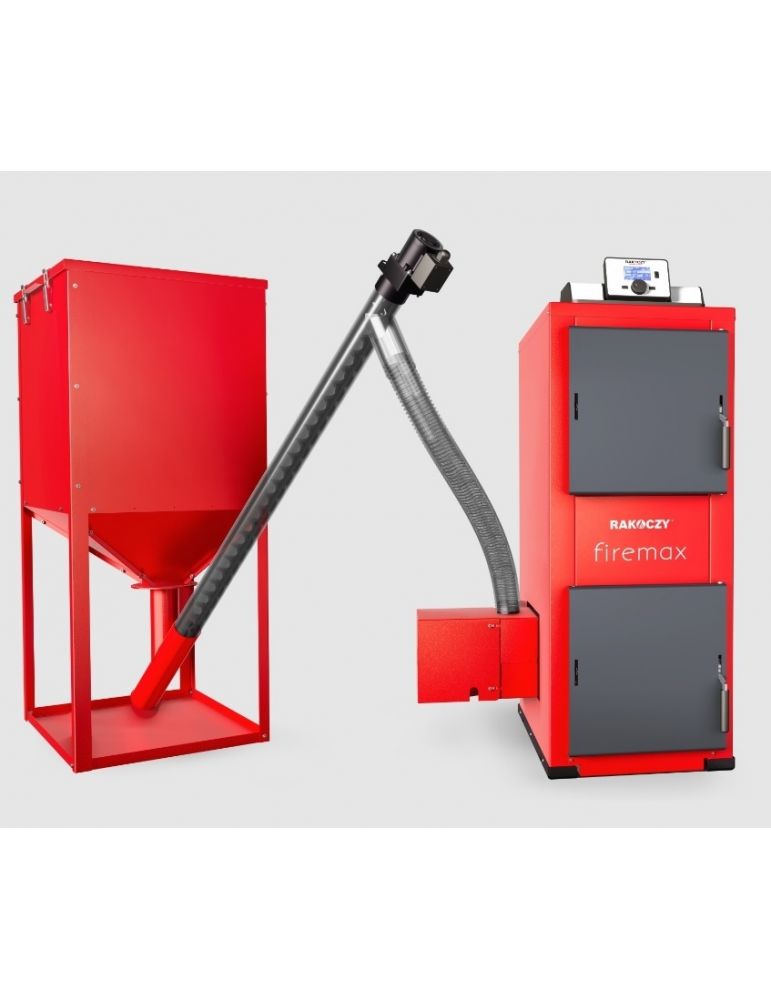 Centrală Termică Mixtă pe Lemn și Peleți Firemax PSP 15 kW cu Sistem de Alimentare Extins (250L)