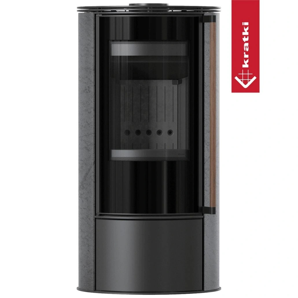 Soba Erik 5.5kW Grafite Satin - maner lemn - samota neagra