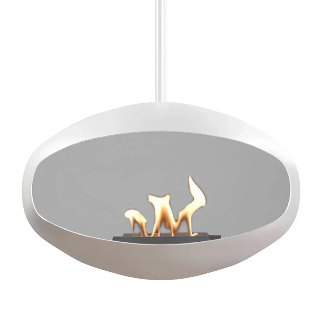 Șemineu pe Bioetanol Suspendat Cocoon Aeris - Alb Mat, Design Premiat