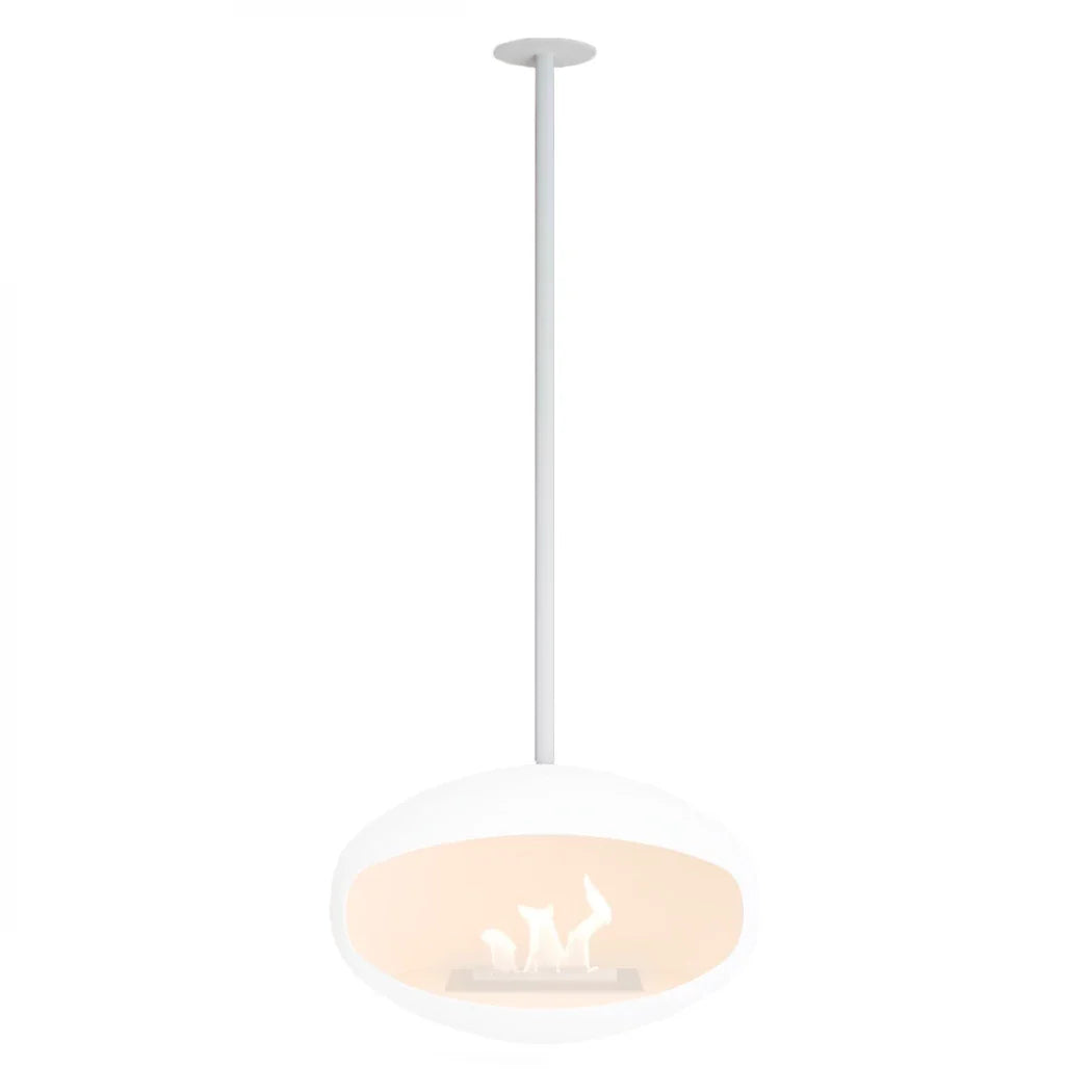 Suport și Tijă Albă pentru Tavan - Șeminee Cocoon